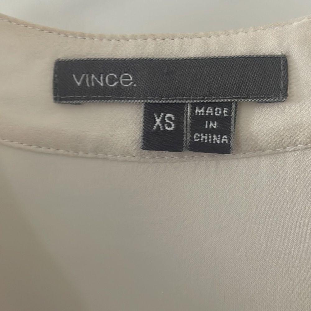 Vince Ivory Silk Split Front Blouse - Picture 3 of 5